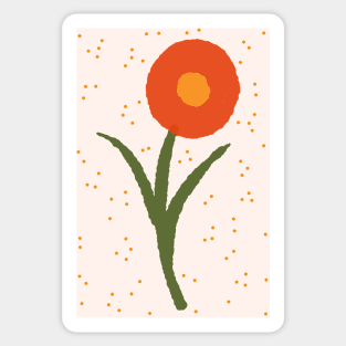 Minimalist Bloom in burnt orange Sticker